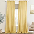 Gold Curtains for Living Room Back Tab Modern Farmhouse Semi Sheer Curtains 108 inches Long 2 Panels Set Muted Neutral Window Curtain for Dining Room Bedroom 52x108