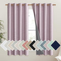 NICETOWN Pink Vintage Linen 100% Blackout Curtains for Living Room, Thermal Insulated Curtains 63" Long, Noise Reducing Window Treatment Drapes for Hall Room, 52" Wide Per Panel, Set of 2