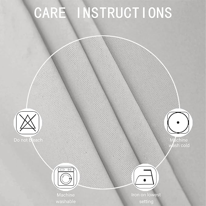LEMOMO Blackout Curtains 66 x 95 inch/Light Grey Curtains Set of 2 Panels/Thermal Insulated Room Darkening Bedroom Curtains