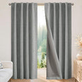Joydeco Linen Blackout Curtains for Bedroom - 100% Light Blocking 1 Panels, Light Grey Drapes 100" W x 96" L, Thermal Insulated Room Darkening Curtains for Living Room, Rod Pocket & Back Tabs