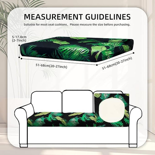 8Pcs Stretch Patio Cushion Covers,Outdoor Couch Covers Replacement,Outdoor Couch & Sofa Slipcovers,for Patio Furniture Cushion Covers,Washable Reusable urniture Protector(Green Leaf,8PCS)