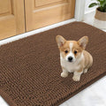 OLANLY Dog Door Mat for Muddy Paws 24x16, Absorbs Moisture and Dirt, Absorbent Non-Slip Washable Doormat, Quick Dry Chenille Mud Mat for Dogs, Entry Indoor Entryway Carpet for Inside Floor, Mocha