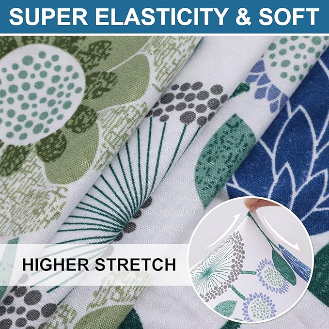 Smiry Printed Couch Cushion Covers, Stretch Soft Couch Covers for Sofa, Washable Non-Slip Sofa Slipcover Furniture Protector for Indoor and Outdoor (1 Pack, Light Green)