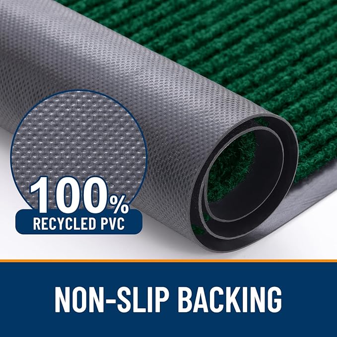 OLANLY Front Door Mat Indoor Outdoor Entrance, Waterproof Heavy Duty Doormat, Fade Resistant, Low Profile, Easy Clean Patio Porch Welcome Floor Mats for Entry, 71x47, Green