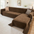 Sectional Couch Covers, 2 Pieces Washable L Shaped Couch Covers Sofa Blanket for Dogs Pet Friendly Sectional Sofa Slipcovers Furniture Covers,71"x 118"+ 71"x 118",(XX-Large,Coffee)