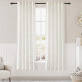Nanspring Cream Semi Sheer Linen Curtains 72 inch Length Set 2 Panel for Living Room Back Tab Rod Pocket Modern Farmhouse Coastal Decor Privacy for Dining Room Office Sunroom 36x72