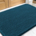 OLANLY Dog Door Mat for Muddy Paws 34x21, Absorbs Moisture and Dirt, Absorbent Non-Slip Washable Doormat, Quick Dry Chenille Mud Mat, Entry Indoor Entryway Carpet for Inside Floor, Atlantic Blue