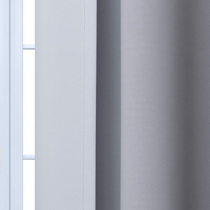 Yakamok Room Darkening Ombre Curtains 84 Inch Length, Black and Greyish White Thermal Insulated Gradient Color Curtains,Light Blocking Grommet Window Drapes for Bedroom,62 Inch Width,2 Panels
