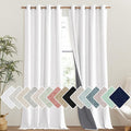 NICETOWN 100% Absolutely Blackout Linen Curtains with Thermal Insulated Liner, Greyish White, 52" Wide, 102" Length Energy Saving Curtains for Living Room 2 Panels Set, Vertical Blinds