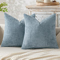 MIULEE Pack of 2 Couch Throw Pillow Covers 18x18 Inch Coastal Smoke Blue Modern Boho Accent Decorative Pillow Covers Soft Farmhouse Cushion Covers for Home Decor Bed Sofa Living Room