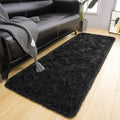 LOCHAS Ultra Soft Indoor Modern Area Rugs Fluffy Living Room Carpets for Children Bedroom Home Decor Nursery Rug 2x8 Feet, Black