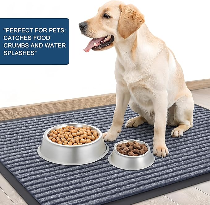 OLANLY Front Door Mat Indoor Outdoor Entrance, Waterproof Heavy Duty Doormat, Fade Resistant, Low Profile, Easy Clean Patio Porch Welcome Floor Mats for Entry, 71x47, Ash Grey