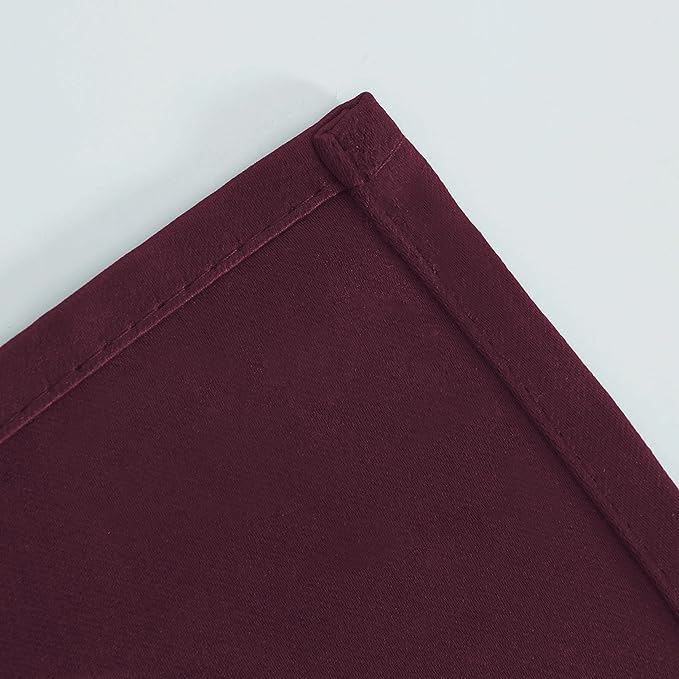 LEMOMO Burgundy Red Thermal Blackout Curtains/52 x 72 Inch/Set of 2 Panels Room Darkening Curtains for Bedroom