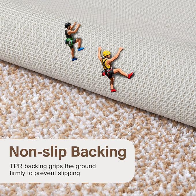 48x24 Long Bathroom Rugs Washable Non Slip, Beige Bath Mat for Bathroom Floor Tub, Soft Absorbent Quick Dry Mats for Shower,Bathtub,Home Decor
