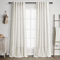 Cream Linen Curtains 90 inches Long for Bedroom Back Tab Light Filtering Privacy Sheer Curtains Modern Farmhouse Cottage Core Decor Cotton Textured Gauze Curtain 2 Panel Set 36x90 for Living Room