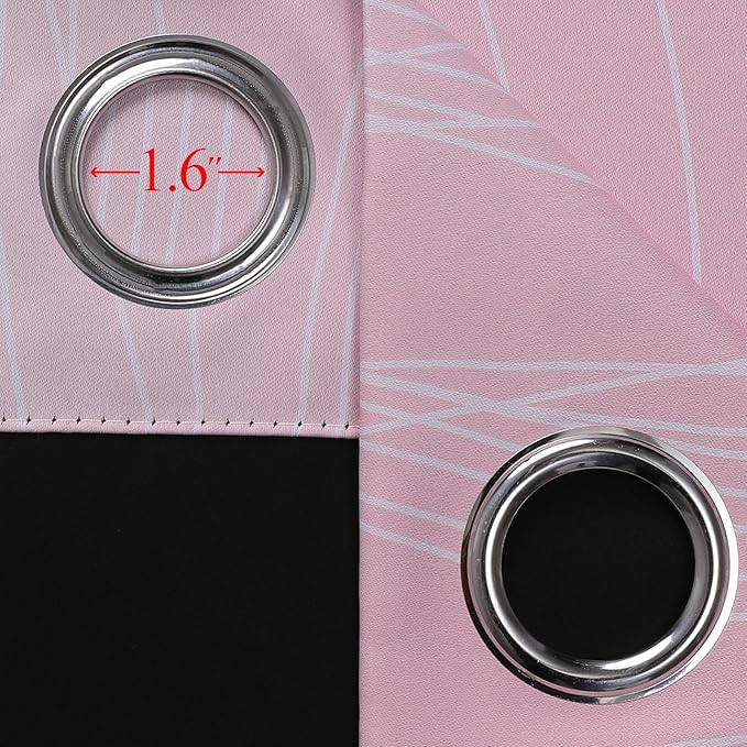 Estelar Textiler Teal and Pink Ombre Blackout Curtains for Bedroom, Full Room Darkening Grommet Curtains for Living Room, Thermal Insulated Light Blocking Gradient Drapes, 42Wx72L, 2 Panels