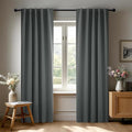 Deconovo Blackout Curtains, Thermal Insulated, W38 x L84 2 Panels, Back Tab, Machine Washable, Room-Darkening Drapes for Bedroom/Living Room Dark Grey