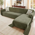 Sectional Couch Covers, 2 Pieces Washable L Shaped Couch Covers Sofa Blanket for Dogs Pet Friendly Sectional Sofa Slipcovers Furniture Covers,71"x 110"+ 71"x 118",(X-Large,Green)