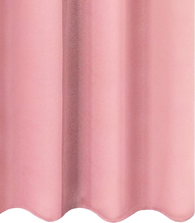 LEMOMO Pink Thermal Blackout Curtains/52 x 72 Inch/Set of 2 Panels Room Darkening Curtains for Bedroom