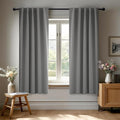 Deconovo Blackout Curtains, Thermal Insulated, W42 x L54 2 Panels, Back Tab, Machine Washable, Room-Darkening Drapes for Bedroom/Living Room Light Grey