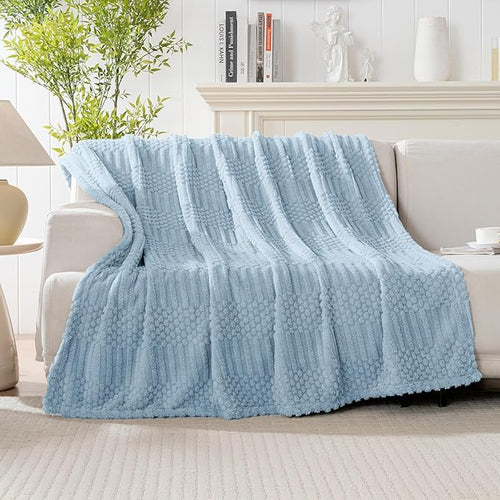 50x70 Inch Blue Throw Blanket - Soft & Fluffy Fleece, Cute & Aesthetic, Perfect for Sofa, Couch, Chair, Bed, Living Room & Bedroom, All-Season Use, Plush & Cozy Decorative Blanket