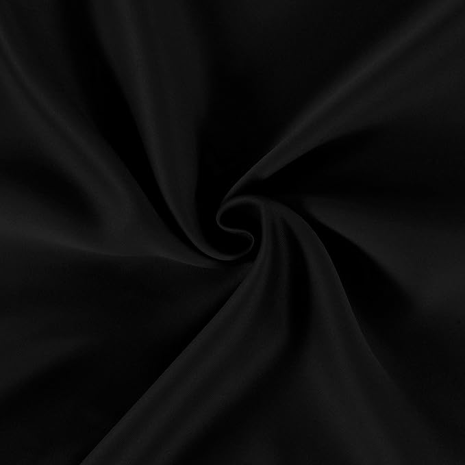 LEMOMO Black Blackout Curtains 40 x 63 Inch Length/Set of 2 Curtain Panels/Thermal Insulated Room Darkening Blackout Curtains for Bedroom