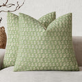 Foindtower Set of 2 Decorative Neutral Floral Print Throw Pillow Covers Vintage Accent Farmhouse Cushion Covers Boho Home Decor for Sofa Couch Chair Bedroom Living Room Outdoor,20×20 Inch,Lime Green