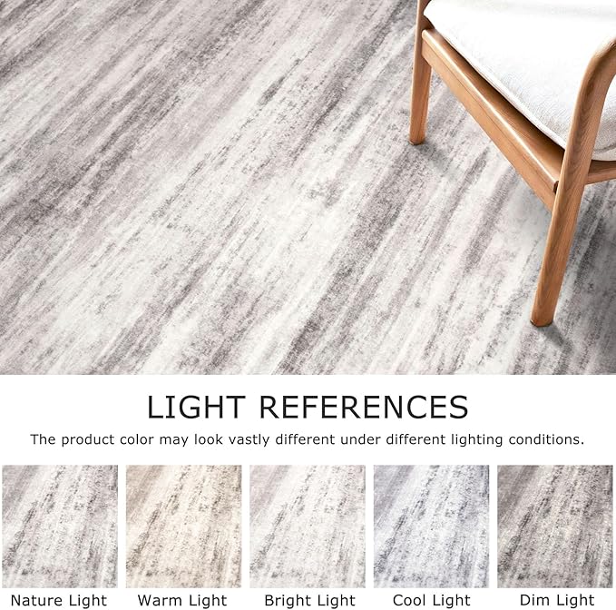 KOZYFLY Modern Abstract Washable Rug Runner 2x7 Hallway Runner Rug Non-Slip Soft Kitchen Runner Rugs, Print Grey/Light Beige/Brown Striped Carpet Runner for Entryway Bathroom