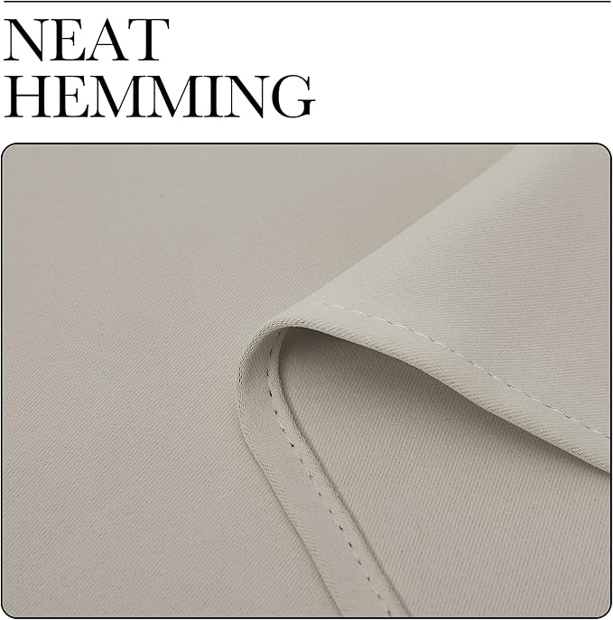 NICETOWN 2 Panels Blackout Curtains, Rod Pocket Thermal Insulated Drapess for Bedroom, Privacy Protection Easy-Care Heavy Duty Curtains for Living Room/Dining Room, W70 x L95 inches, Natural