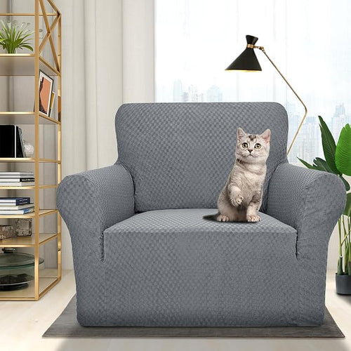 1 Piece Jacquard Chair Slipcovers for Living Room High – Light Grey