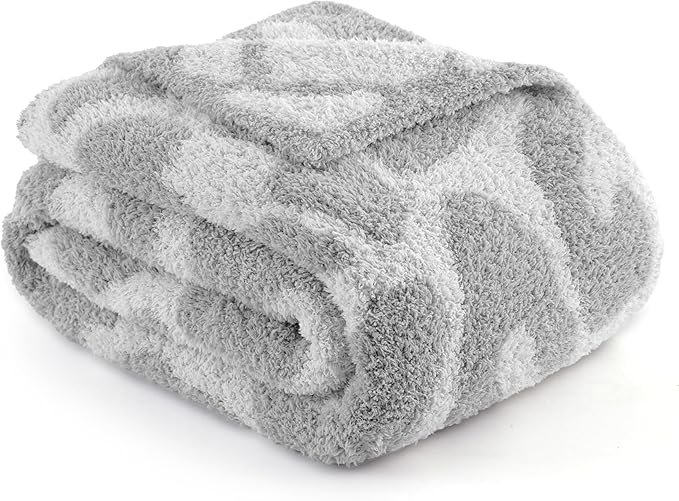 Bedsure Leopard Throw Blanket for Couch, Knit Fall Blanket - Super Soft, Cozy & Warm, GentleSoft, Breathable & Lightweight for Bed & Sofa, Grey, 50x60 Inches