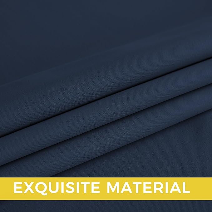 NICETOWN Room Darkening Draperies Curtains Panels, 2 Panels Navy Blue W52 x L90