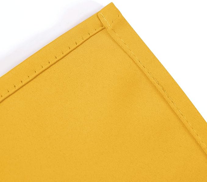 LEMOMO Yellow Thermal Blackout Curtains/52 x 63 Inch/Set of 2 Panels Room Darkening Curtains