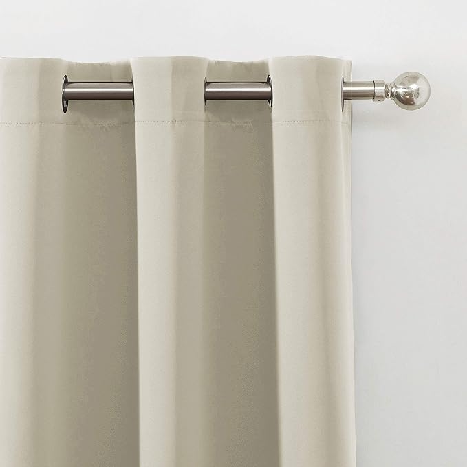 LEMOMO Light Beige Thermal Blackout Curtains/42 x 72 Inch/Set of 2 Panels Room Darkening Curtains for Bedroom