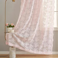 YJ YANJUN Vintage Lace Curtains 90 Inches Long-Victorian Floral Pattern Light Pink Sheer Curtain Panels for Baby Girls Room Feminine Flowy Cute Girly Classroom Princess Decor 2 Panels 52W x 90L