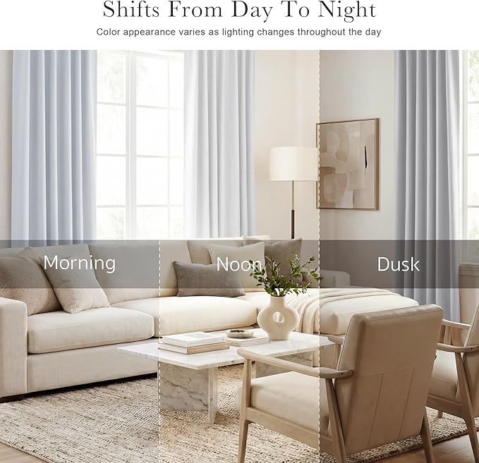 Pony Dance Blackout Curtains Thermal Insulated Window Treatment Panels Room Darkening Shade Drapes for Living Room Back Tab/Rod Pocket Bedroom Draperies, 34 x 63 Inch, Greyish White, 2 Panels