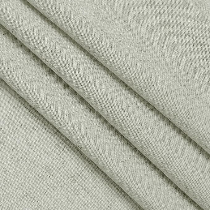 Extra Wide 100x96 Inch Linen Curtains for Living Room Divider Light Filtering Semi Sheer Patio Curtains for Sliding Door Sage Green Coastal Decor Sunroom Floor to Ceiling Window Curtain Panel