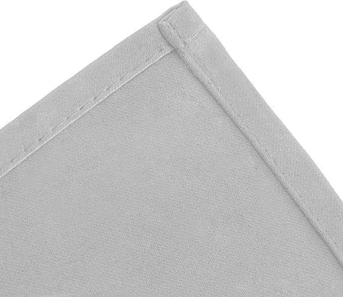 LEMOMO Light Grey Blackout Curtains 66 x 63 Inch Length/Set of 2 Curtain Panels/Thermal Insulated Room Darkening Blackout Curtains for Bedroom