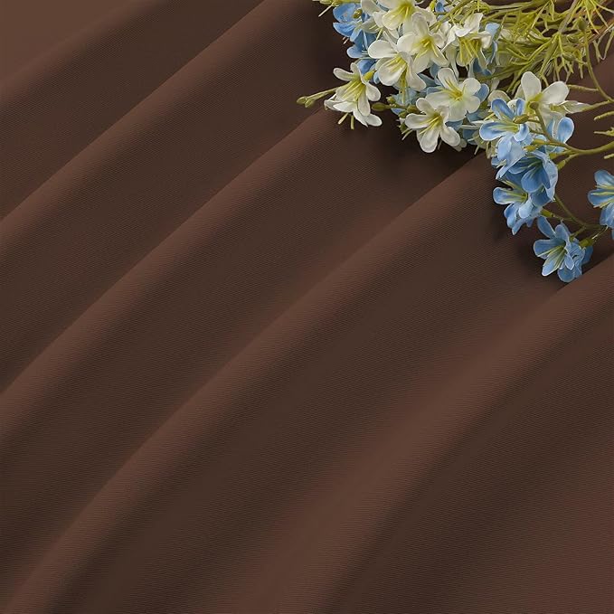 CUCRAF Brown Blackout Curtains 72 inch Length 2 Panels Set, Rod Pocket Room Darkening Drapes for Bedroom Living Room, Insulated Thermal Light Blocking Window Curtain (W52 x L72 Inch)