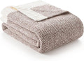 Snuggle Sac Heather Taupe Throw Blanket for Couch, Oversized Throw XL Super Soft Warm Blankets Cozy Knit Fuzzy Lightweight Throws for Sofa, Bed, Living Room, Taupe, 50x70 inches
