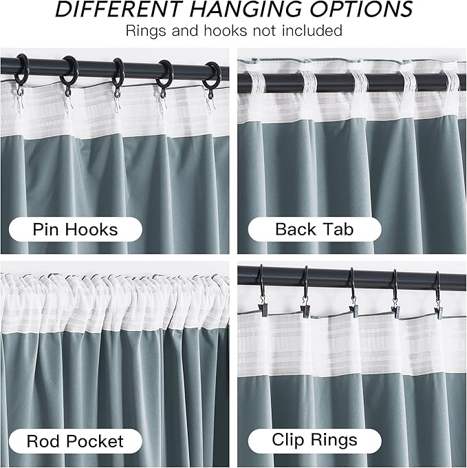 RYB HOME Stone Blue Velvet Curtains 102 inches with Hook Belt, Soft Fabric Room Darkening Thermal Insulated Luxurious Home Decor Curtains for Living Room Bedroom, W 52" x L 102", 2 Panels Set