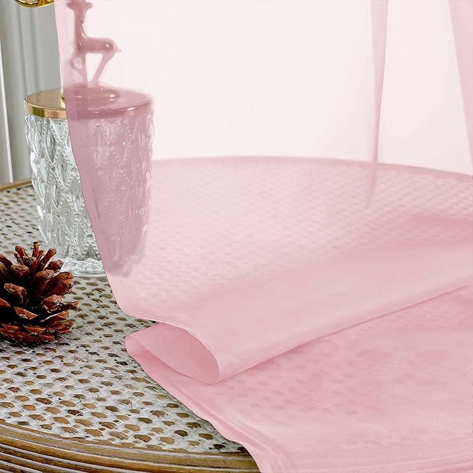 OVZME Blush Pink Bedroom Curtains 2 Panel Sets 90 Inch Length, 59 Inch Extra Wide Light Filtering Light Weight Soft Window Treatment Panels for Study Room Living Room Guest Room, 59Wx90L Inches