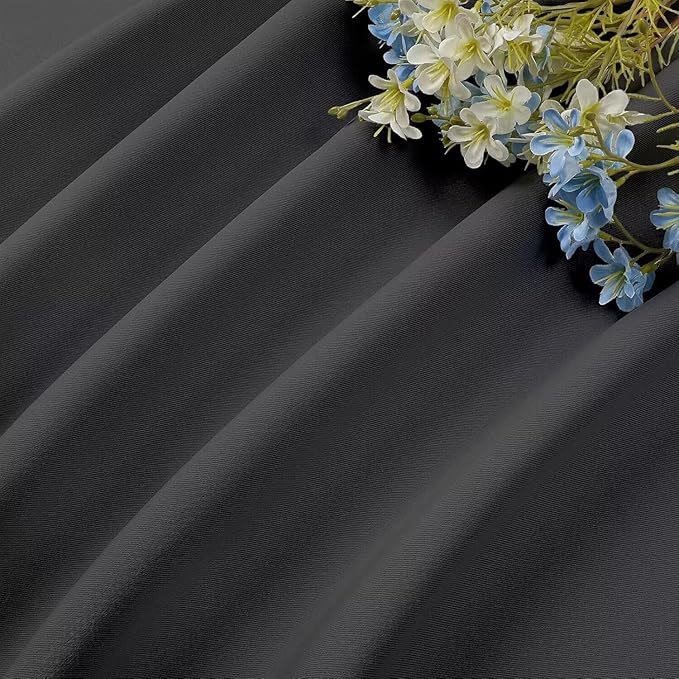 Joydeco Blackout Curtains 72 Inches Long 2 Panels Set, Thermal Insulated Long Curtains& Drapes 2 Burg, Room Darkening Drapes for Bedroom Living Room (Grey, W37 x L72 Inch)
