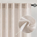 MIULEE Natural White Linen Curtains 84 Inch Length 2 Panels for Bedroom Living Room Back Tab Soft Thick Linen Textured Window Drapes Semi Sheer Light Filtering Privacy Farmhouse Curtains 42 Inch Wide