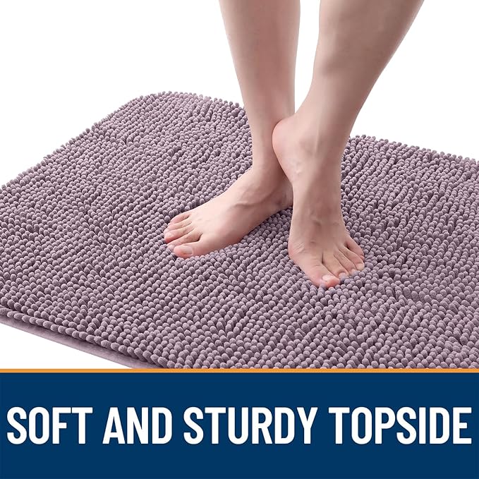 OLANLY Dog Door Mat for Muddy Paws 44x24, Absorbs Moisture and Dirt, Absorbent Non-Slip Washable Doormat, Quick Dry Chenille Mud Mat for Dogs, Entry Indoor Entryway Carpet for Inside Floor, Deep Plum
