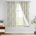 jinchan Linen Blend Floral Curtains for Living Room 63 Inches Extra Long Farmhouse Printed Curtain Back Tab Green Peony Flower Patterned Drapes Bedroom Window Curtains Set 2 Panels