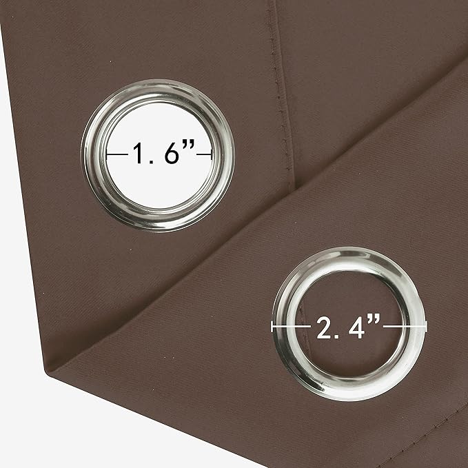 LEMOMO Chocolate Brown Thermal Blackout Curtains/52 x 108 Inch/Set of 2 Panels Room Darkening Curtains for Bedroom