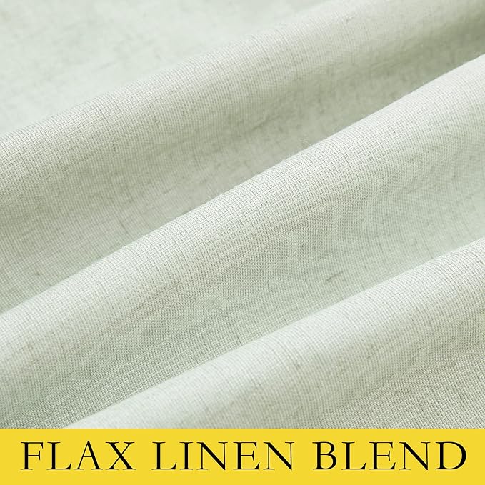 NICETOWN Sage Green 100% Blackout Linen Texture Curtains 72 inches Long 2 Panels for Boy's Room, Thermal Insulated Full Blackout 2-Layer Lined Drapes, Energy Efficiency Window Draperies