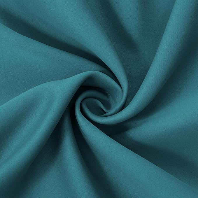 LEMOMO Sea Teal Blackout Curtains 40 x 63 Inch Length/Set of 2 Curtain Panels/Thermal Insulated Room Darkening Blackout Curtains for Bedroom