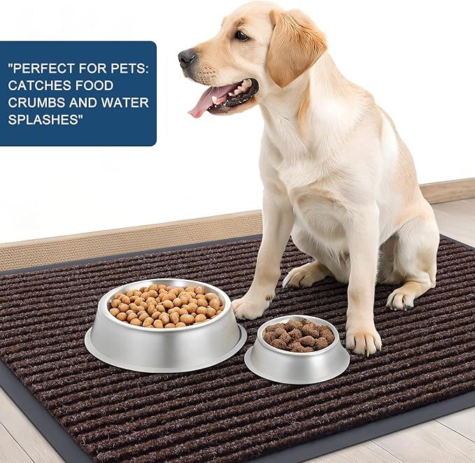 OLANLY Front Door Mat Indoor Outdoor Entrance, Waterproof Heavy Duty Doormat, Fade Resistant, Low Profile, Easy Clean Patio Porch Welcome Floor Mats for Entry, 33x21, Tan